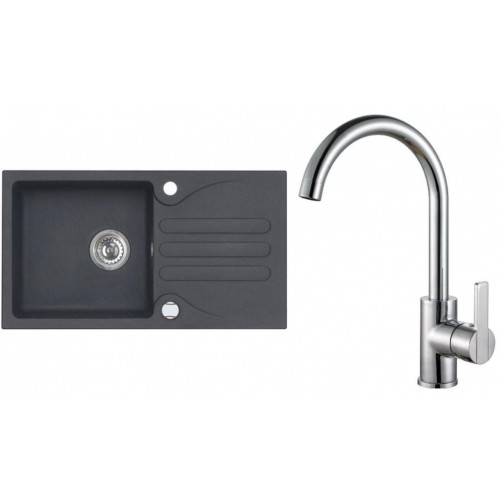 ALVEUS Set GALAPAGOS 30 drez 770x430 mm + batéria TONIA, čierna + chróm ALVEUS Set GALAPAGOS 30 drez 770x430 mm + batéria TONIA, čierna + chróm