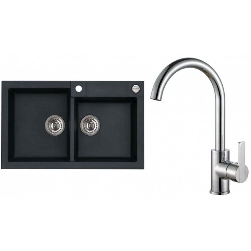 ALVEUS Set ROCK 90 drez 780x480 mm + batéria TONIA, čierna + chróm