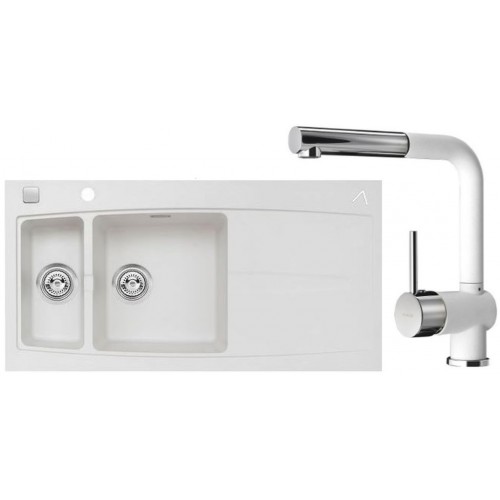 ALVEUS Set dřez Apelles 70 pearl + batérie AM 90-P pearl ALVEUS Set dřez Apelles 70 pearl + batérie AM 90-P pearl