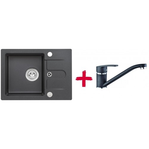 ALVEUS set drez granitový Cortina 10 čierny + batérie Milena čierna