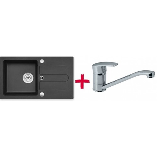 ALVEUS set drez granitový Cortina 110 čierny + batérie Milena SAT ALVEUS set drez granitový Cortina 110 čierny + batérie Milena SAT