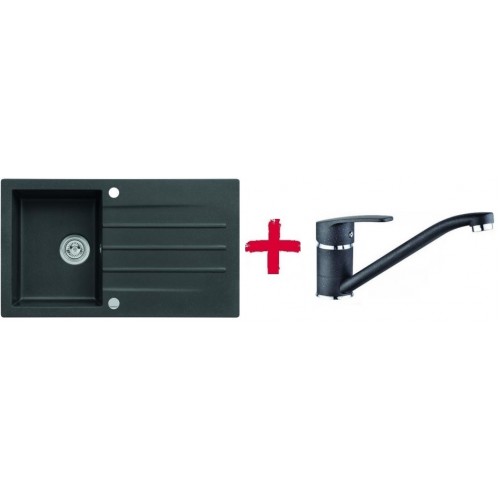 ALVEUS set drez granitový Cortina 130 čierny + batérie Milena čierna