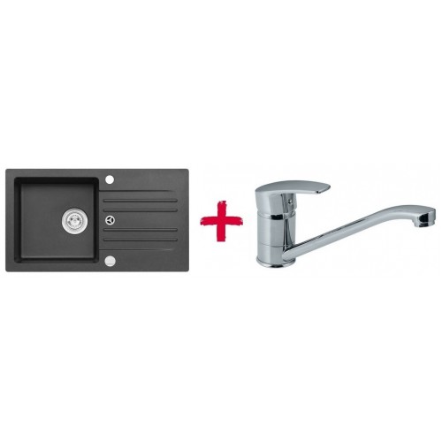 ALVEUS set drez granitový Cortina 140 čierna + batérie Milena SAT