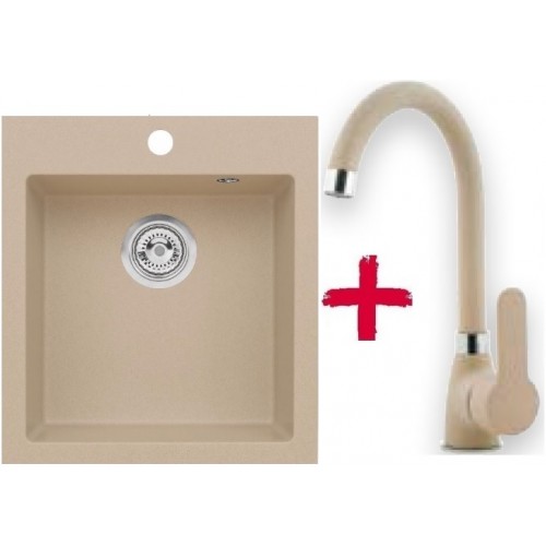 ALVEUS set drez granitový Cortina 20 béžový + batérie Jessica béžová