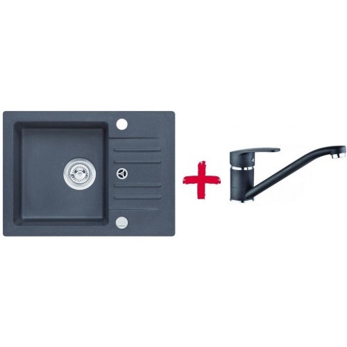 ALVEUS set drez granitový Cortina 40 čierny + batérie Milena čierna