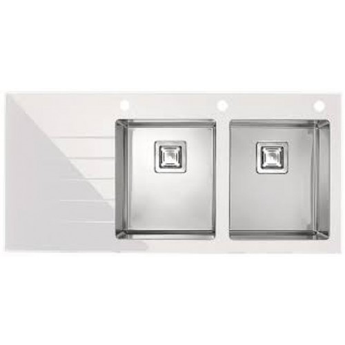 ALVEUS Crystalix 30 kuchynský drez, 1160 x 540 mm, pravý, biela 1070322