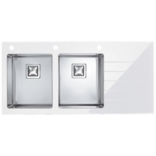 ALVEUS Crystalix 30 kuchynský drez, 1160 x 540 mm, ľavý, biela 1070320