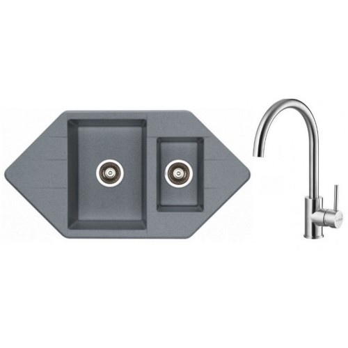 ALVEUS Set drez Cubo 80 metalik espresso + batérie Elza kartáčovaná nerez