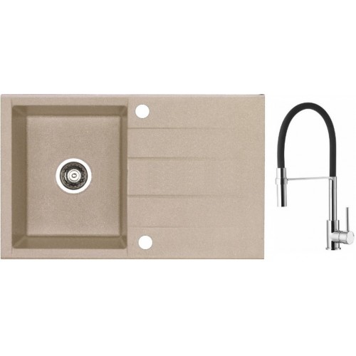 ALVEUS Set drez Cubo 30 beige + batéria Ella chróm ALVEUS Set drez Cubo 30 beige + batéria Ella chróm