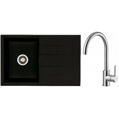 ALVEUS Set drez Cubo 30 carbon + batérie Elza kartáčovaná nerez ALVEUS Set drez Cubo 30 carbon + batérie Elza kartáčovaná nerez