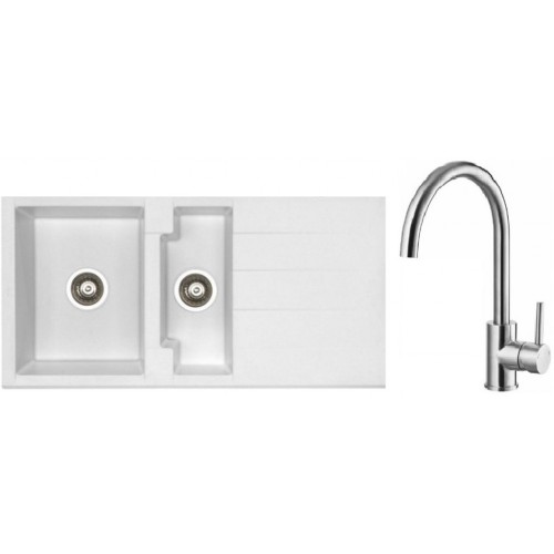 ALVEUS Set drez Cubo 70 arctic + batérie Elza kartáčovaná nerez