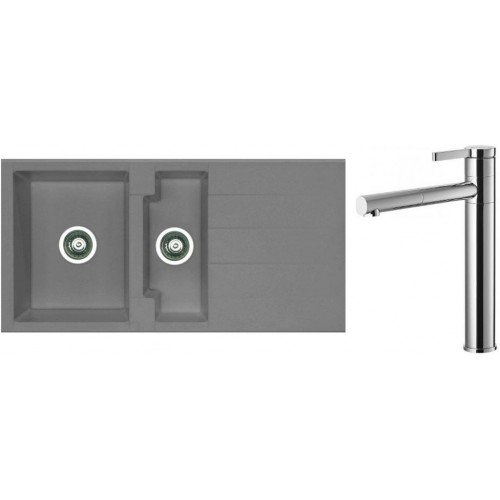 ALVEUS Set drez Cubo 70 metalik antracit + batérie Zina chróm ALVEUS Set drez Cubo 70 metalik antracit + batérie Zina chróm