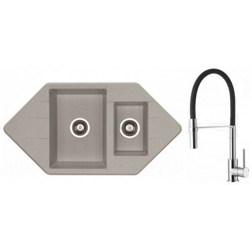 ALVEUS Set drez Cubo 80 metalik cappuccino + batéria Ella chróm ALVEUS Set drez Cubo 80 metalik cappuccino + batéria Ella chróm