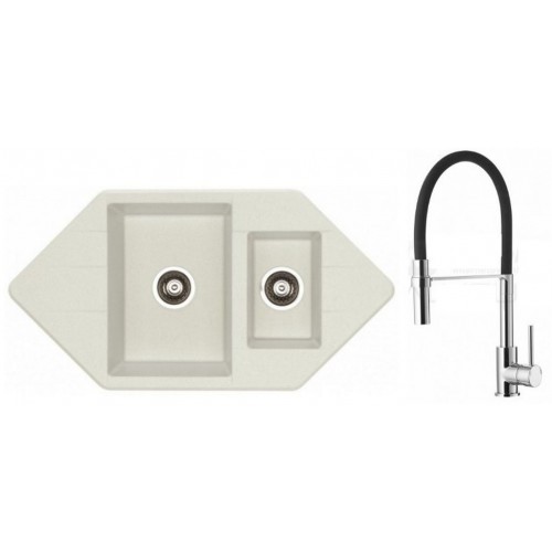 ALVEUS Set drez Cubo 80 cream + batéria Ella chróm ALVEUS Set drez Cubo 80 cream + batéria Ella chróm
