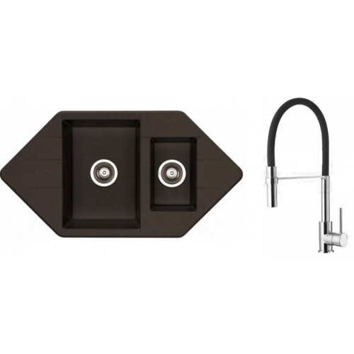 ALVEUS Set drez Cubo 80 metalik espresso + batéria Ella chróm ALVEUS Set drez Cubo 80 metalik espresso + batéria Ella chróm