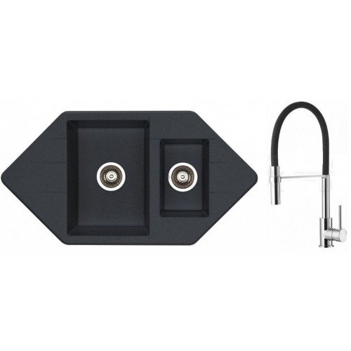 ALVEUS Set drez Cubo 80 carbon + batéria Ella chróm ALVEUS Set drez Cubo 80 carbon + batéria Ella chróm