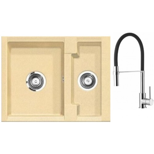 ALVEUS Set drez Cubo 20 metalik cappuccino + batéria Ella chróm ALVEUS Set drez Cubo 20 metalik cappuccino + batéria Ella chróm