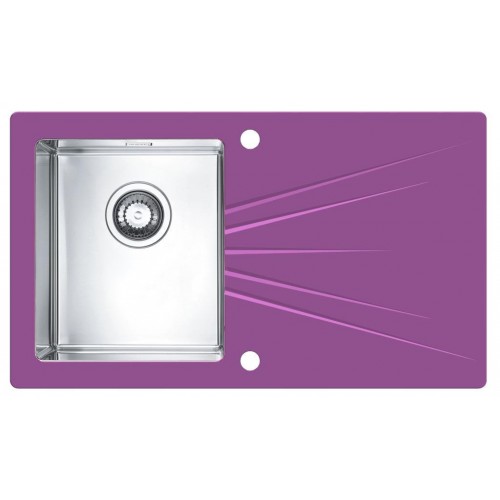 ALVEUS Karat 10 kuchynský drez nerez / sklo, 860 x 500 mm, fialová Karat10/fialova