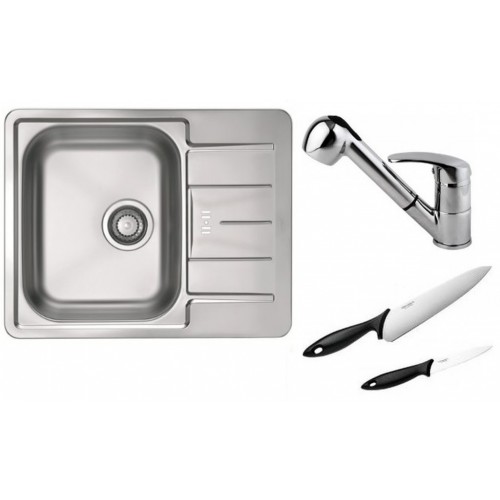 ALVEUS Set drez Line 60 nerez + batérie Oaza II chróm + 2 nože Fiskars ZADARMO