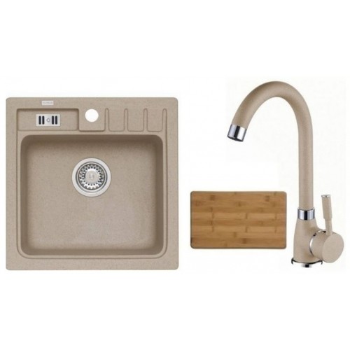 ALVEUS set drez Niagara 20 beige + batérie Betty beige + doska na krájanie Zadarmo ALVEUS set drez Niagara 20 beige + batérie Betty beige + doska na krájanie Zadarmo