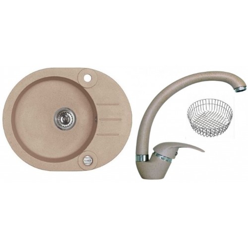 ALVEUS set drez Roll 40 beige + batérie Diana beige + odkvapkávacia košík Zadarmo ALVEUS set drez Roll 40 beige + batérie Diana beige + odkvapkávacia košík Zadarmo