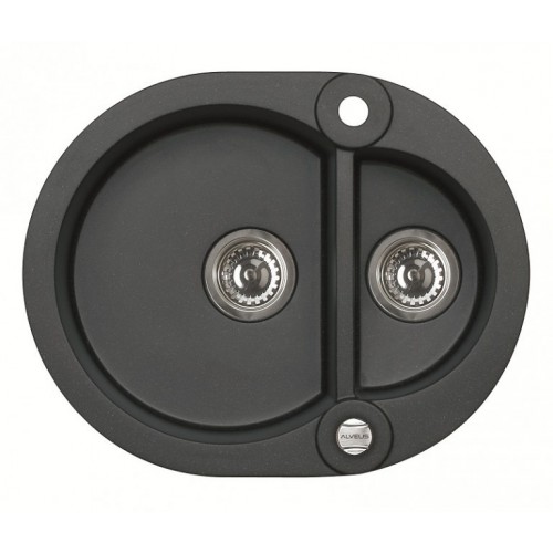 ALVEUS ROLL 80 S-91 granitový drez, 595 x 475 mm, BLACK (čierna) 1090977