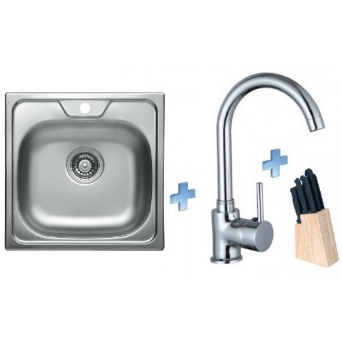 ALVEUS set drez Allux 70 satin + batéria Tessa chróm + sada nožov