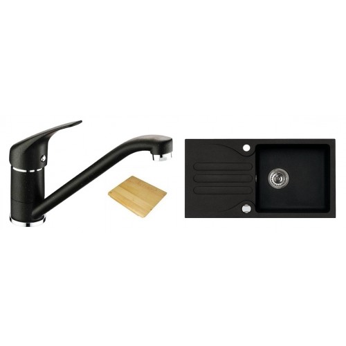 ALVEUS set drez Galapagos granitový + krájacia doska + batérie Rapa Nui black ALVEUS set drez Galapagos granitový + krájacia doska + batérie Rapa Nui black