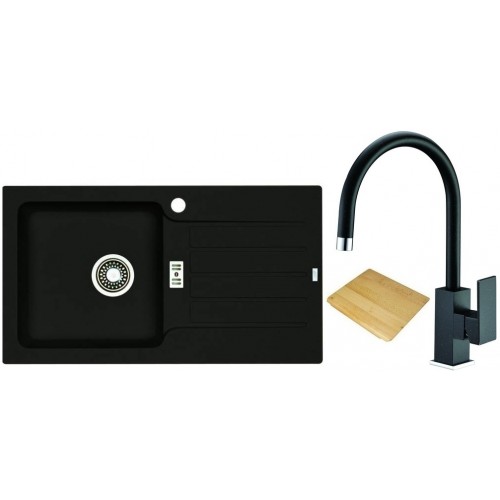 ALVEUS set drez NIAGARA 30 + batérie SANTO v čiernej + doska na krájanie