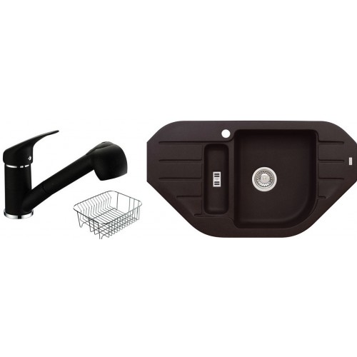 ALVEUS set drez Niagara 60 granitový + košík + batéria Bora Bora black ALVEUS set drez Niagara 60 granitový + košík + batéria Bora Bora black