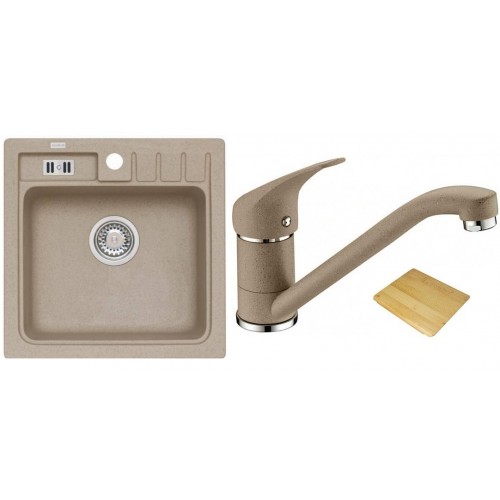 ALVEUS set drez Niagara 20 granitový + krájacia doska + batérie Rapa Nui beige