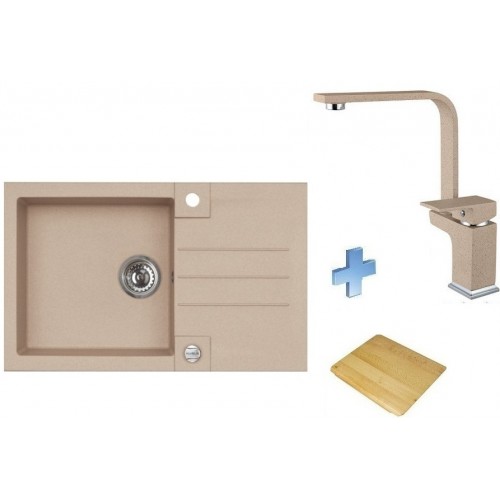 ALVEUS set drez Rock 130 beige + doska na krájanie + batérie Eureka (Janet) beige