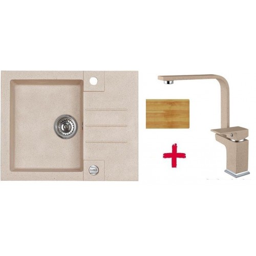 ALVEUS set drez Rock 30 beige + krájacia doska + batéria Eureka (Janet) beige