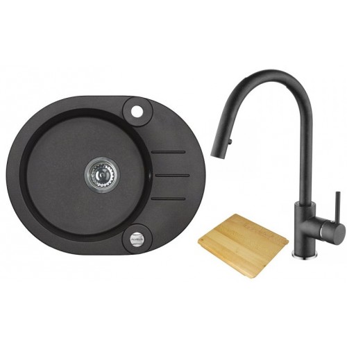 ALVEUS set drez Roll 40 granitový + krájacia doska + batéria Junan black