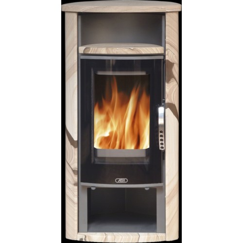 ABX Artemis krbové kachle, čierny plech + pieskovec, vrátane hornej dosky ABX Artemis krbové kachle, čierny plech + pieskovec, vrátane hornej dosky