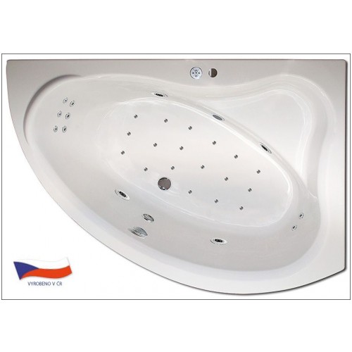 ARTTEC Massage FLAT 150x90 pravá Hydro a air masážna akrylátová vaňa PAN00748