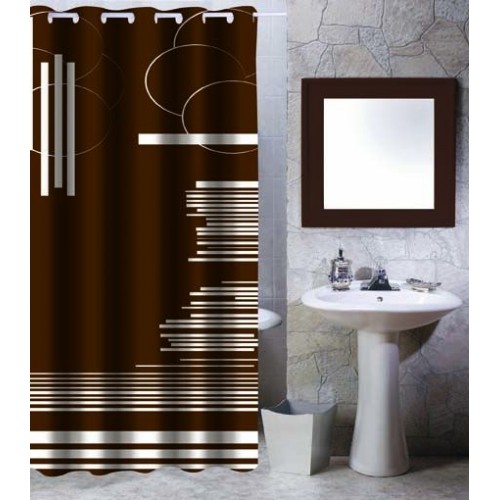 ARTTEC Sprchový záves - 180x200 cm - polyester - brown graphic MSV00527