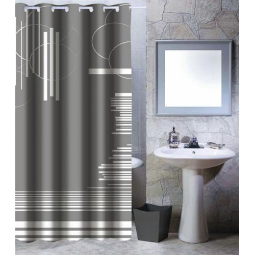 ARTTEC Sprchový záves - 180x200 cm - polyester - grey graphic MSV00544