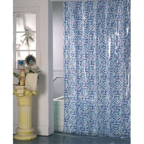 ARTTEC Sprchový záves - 180x200 cm - PVC - blue Mozaic MSV00596