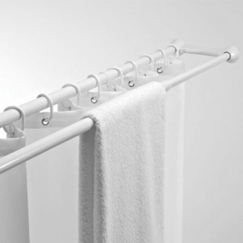 ARTTEC Závesová tyč s držiakom na uterák - 75-125 cm - biela ALU MSV00793