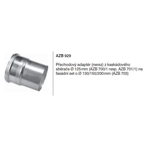 Junkers AZB 929 Adaptér 125/130mm, nerez 7719002899