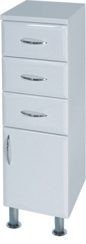 INTEDOOR AZZURRA nízka kúpeľňová skrinka 20cm, na dvoch nožičkách pravá, biela AZSN20PN/01