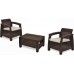 ALLIBERT Balkónový set nábytku CORFU II brown + beige