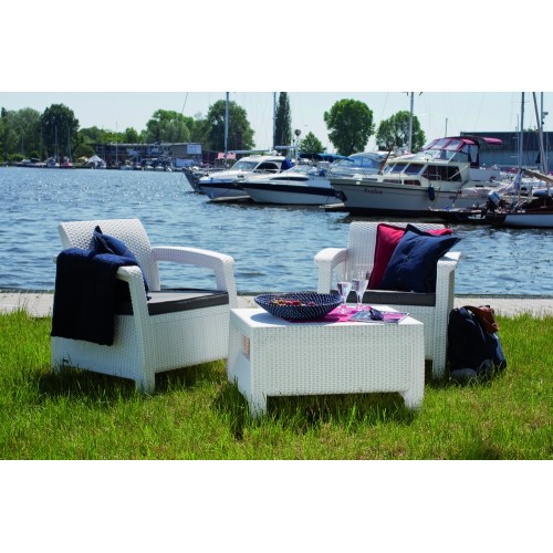 Balkónový set nábytku CORFU II white + grey Balkónový set nábytku CORFU II white + grey