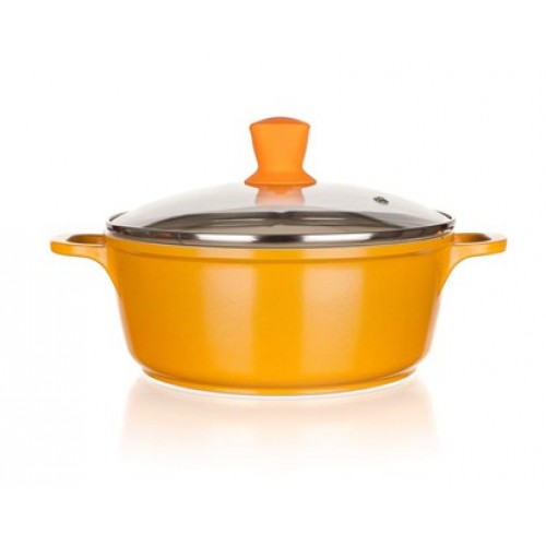 BANQUET Hrniec s pokrievkou 20x8,5 cm a silikónovým knobom Gourmet Ceramia ORANGE 40SB20AC