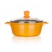 BANQUET Hrniec s pokrievkou 20x8,5 cm a silikónovým knobom Gourmet Ceramia ORANGE 40SB20AC