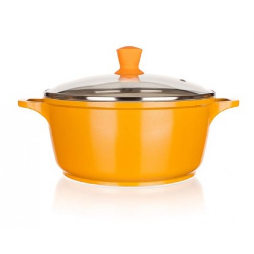 BANQUET Hrniec s pokrievkou 24x11,5 cm a silikónovým knobom Gourmet Ceramia ORANGE 40SB24A
