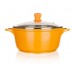 BANQUET Hrniec s pokrievkou 24x11,5 cm a silikónovým knobom Gourmet Ceramia ORANGE 40SB24A