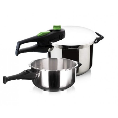 BANQUET Sada nerezových tlakových hrncov 3,5 + 6 L LARGO zelený knob 23ASG22635LL