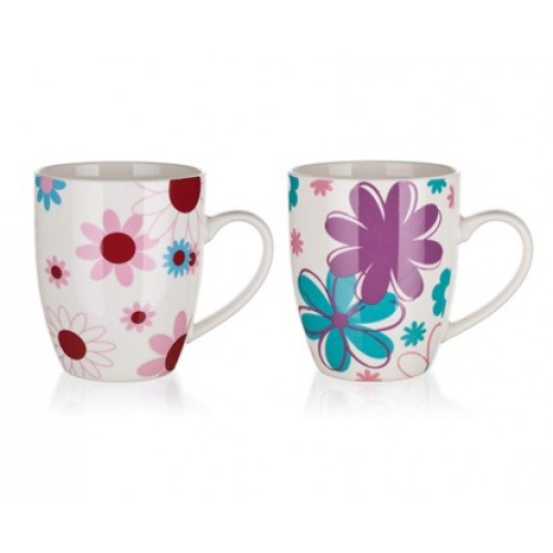 Banquet Hrnček FLOWERS 350ml, assorted 60220014 Banquet Hrnček FLOWERS 350ml, assorted 60220014